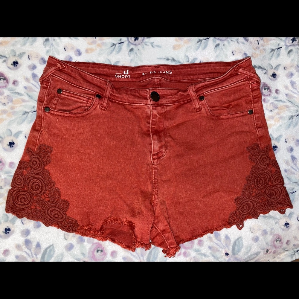 Rusty Orange Jean Shorts